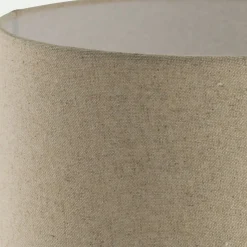 Lampe à poser électrifiée en céramique et lin H55cm - blanc