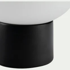 Lampe à poser électrifiée en verre et en fer - noir