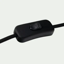 Lampe à poser électrifiée en verre et en fer - noir