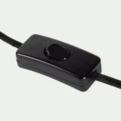 Lampe à poser électrifiée en métal et jonc de mer H68cm - doré