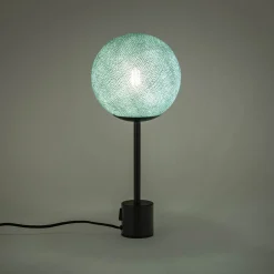 Lampe à poser électrifiée tissée à la main H39,60cm - vert