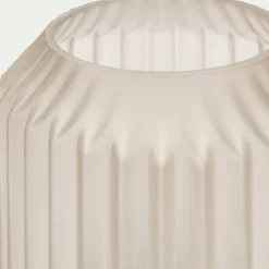 Lampe de table en verre et acier H17cm - blanc