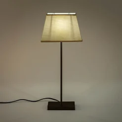 Lampe métal avec abat-jour H47cm - taupe clair
