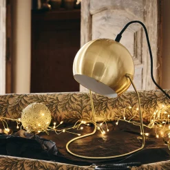 Lampe ronde en métal doré H26cm
