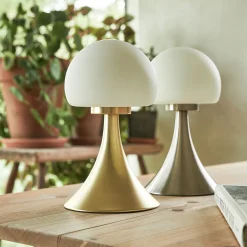 Lampe tactile en métal et verre D14,6xH26cm - doré