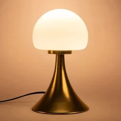 Lampe tactile en métal et verre D14,6xH26cm - doré