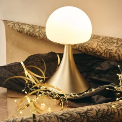 Lampe tactile en métal et verre D14,6xH26cm - doré