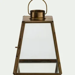 Lanterne miniature en verre et fer H14cm - doré