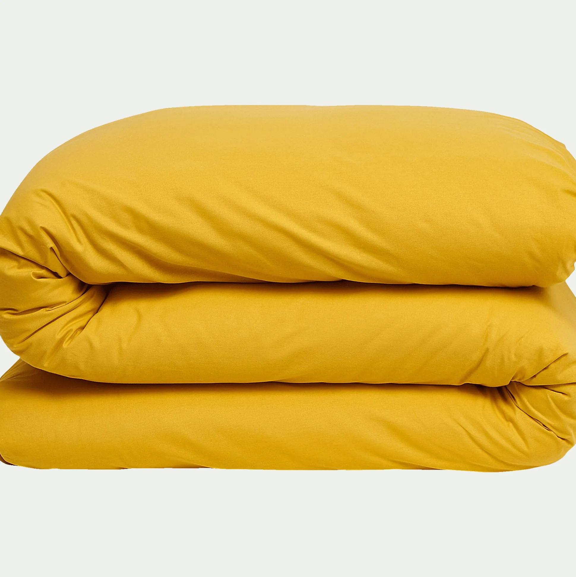 Linge de lit uni en coton - jaune genet