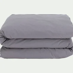 Linge de lit uni en coton - gris restanque