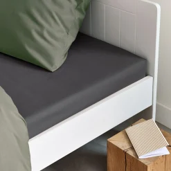 Linge de lit uni en coton - gris ardoise