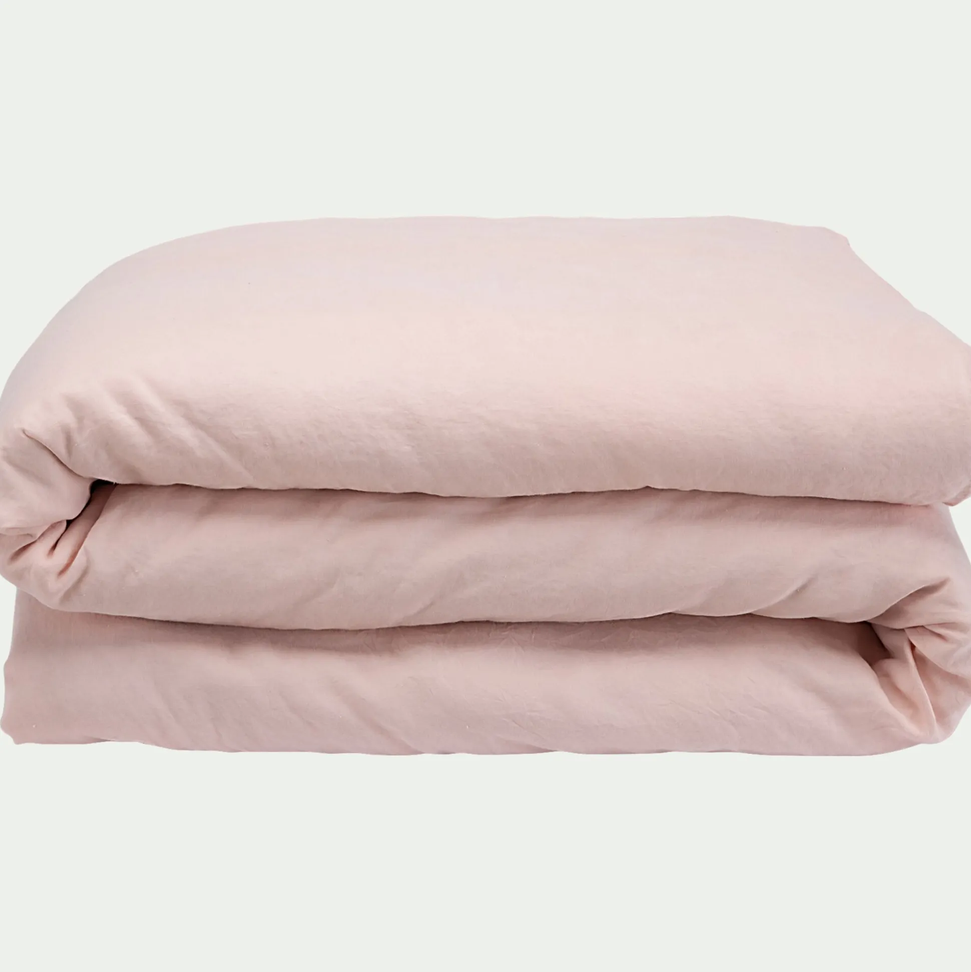 Linge de lit uni en lin lavé - rose rosa