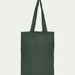 Linge de lit uni en lin lavé - vert cèdre