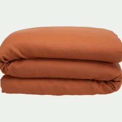Linge de lit uni en lin lavé - brun rustrel