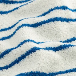 Linge de toilette à rayures en coton - bleu