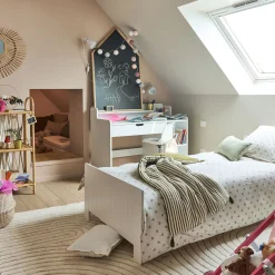 Lit 1 place enfant en bois 90x200cm - blanc