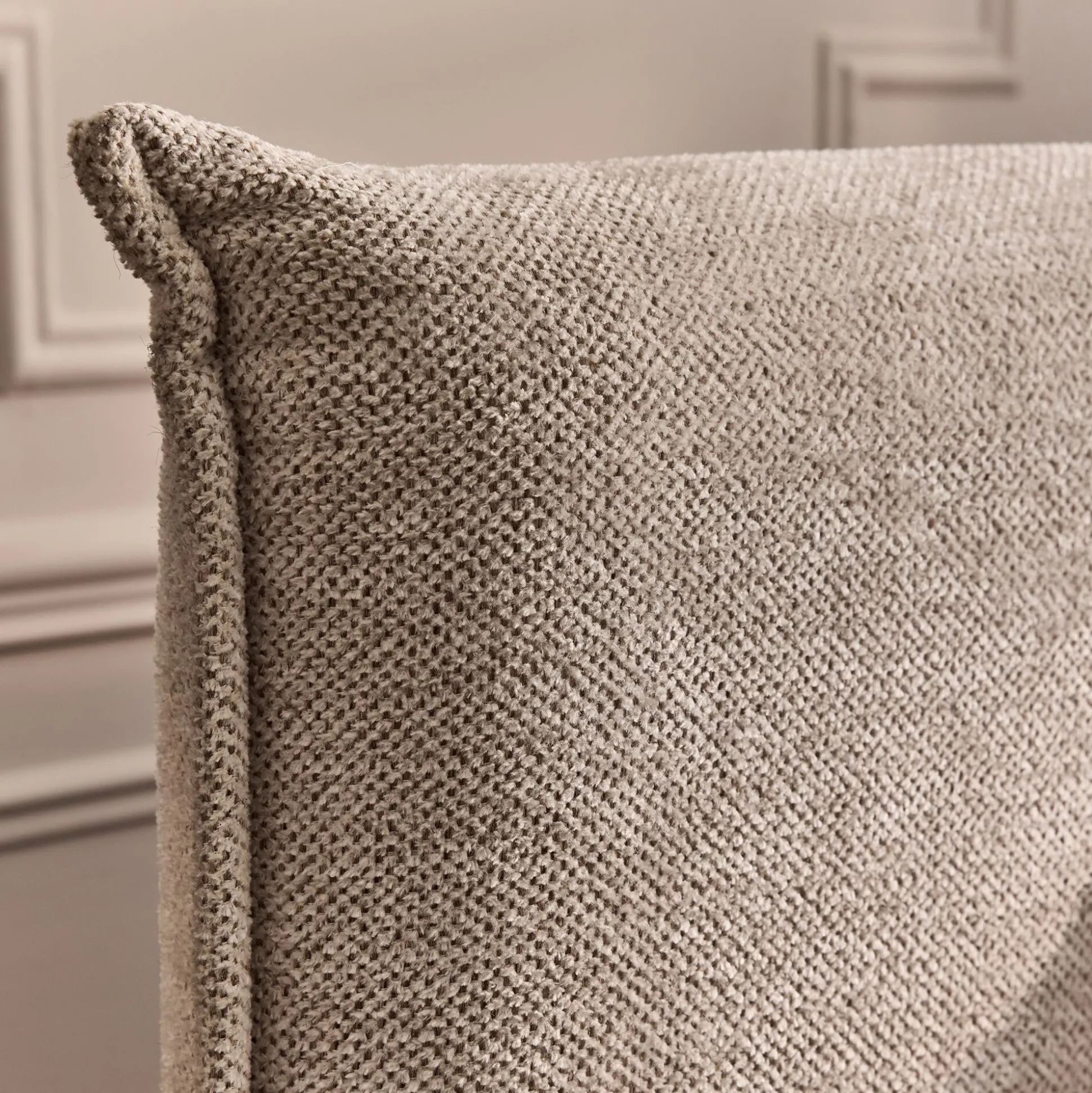 Lit 2 places avec tête de lit en tissu 160x200cm - gris