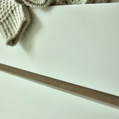 Lit 2 places avec tête de lit en bois 140x200cm - blanc