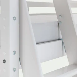 Lit enfant haut 1 place en pin 90x200cm - blanc