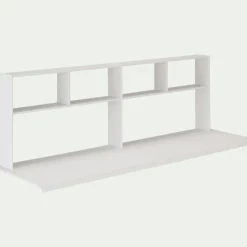 Lit mezzanine en pin 90x200cm avec bureau - blanc