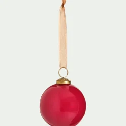Lot de 6 boules de Noël en verre D8cm - rouge