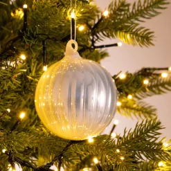 Lot de 6 boules de Noël en verre D8cm - écru