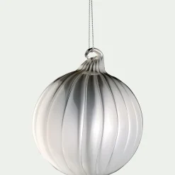 Lot de 6 boules de Noël en verre D8cm - écru