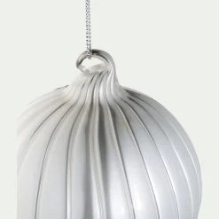 Lot de 6 boules de Noël en verre D8cm - écru