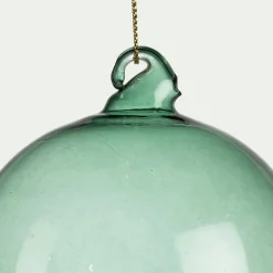 Lot de 6 boules de Noël en verre teinté D8cm - vert