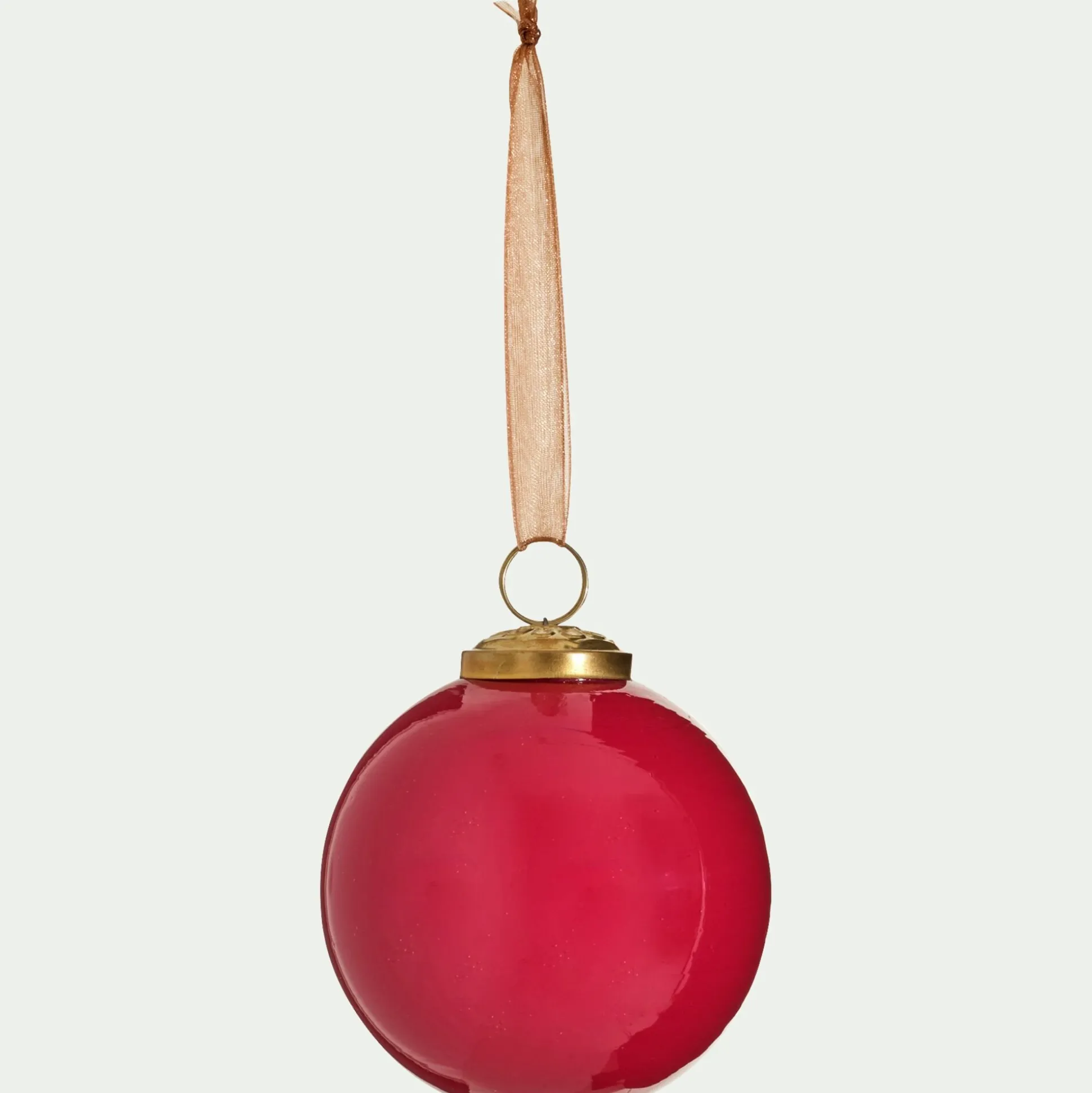 Lot de 4 boules de Noël en verre D9cm - rouge