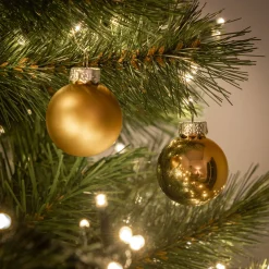 Lot de 16 boules de Noël en verre D3,5cm - doré