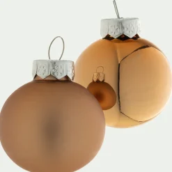 Lot de 16 boules de Noël en verre D3,5cm - doré