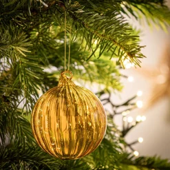 Lot de 6 boules de Noël en verre twistée D8cm - transparent