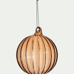 Lot de 6 boules de Noël en verre twistée D8cm - transparent