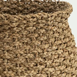 Lot de 2 cache-pots tressés en jonc de mer - naturel