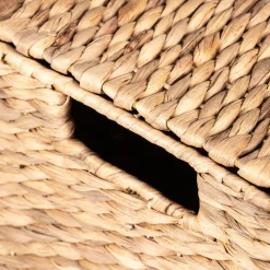 Lot de 3 caisses de rangement en jacinthe d'eau - naturel