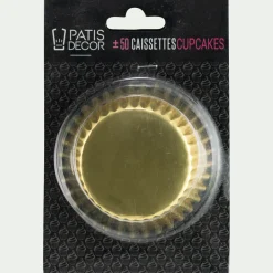 Lot de 50 caissettes à cupcakes D5cm - doré