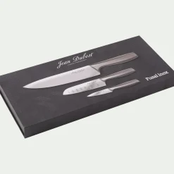 Lot de 3 couteaux de cuisine en inox - argenté