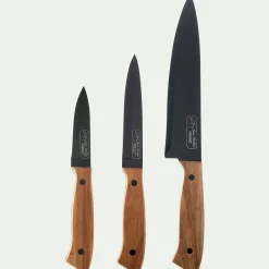 Lot de 3 couteaux en bois d'acacia