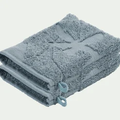 Lot de 2 gants de toilette en coton - bleu calaluna