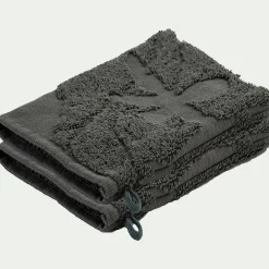 Lot de 2 gants de toilette en coton - vert cèdre