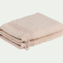 Lot de 2 gants de toilette bouclette en coton - rose grège