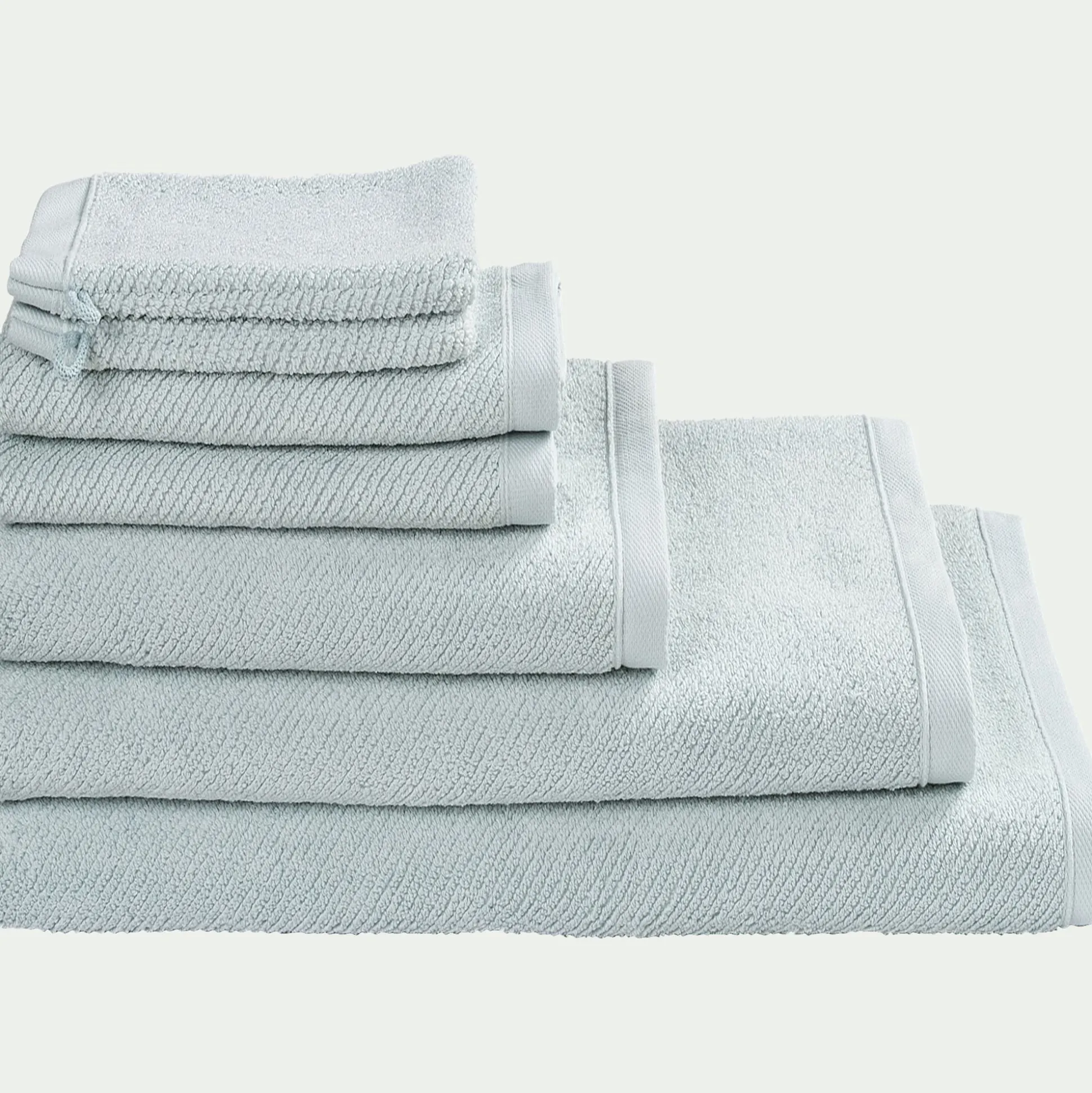 Lot de 2 gants de toilette en coton bio - bleu 16x21cm