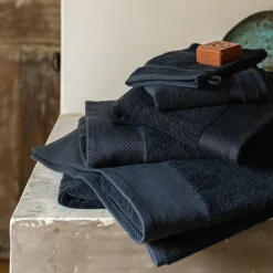 Lot de 2 gants de toilette en coton peigné - gris