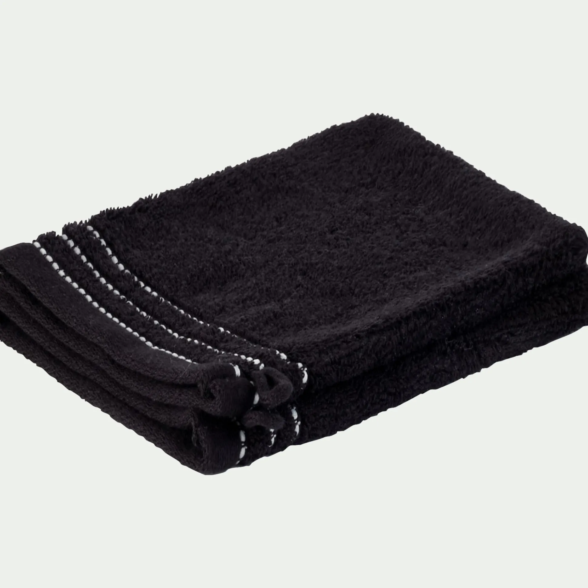 Lot de 2 gants de toilette en coton - noir