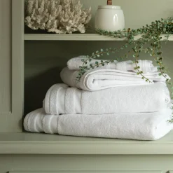 Lot de 2 gants de toilette qualité hôtelière en coton - blanc