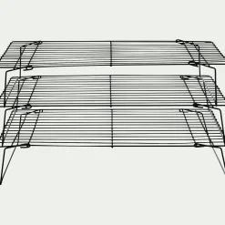 Lot de 3 grilles de refroidissement en inox 24x40cm - noir