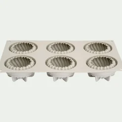 Lot de 6 moules à gâteau en silicone platinium D7,3cm - gris