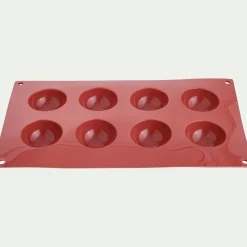 Lot de 8 moules demi-sphère en silicone platinium - marron