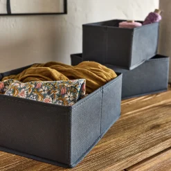 Lot de 5 paniers organiseur - gris